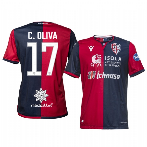 Men's Christian Oliva Cagliari Calcio 19-20 Home Jersey