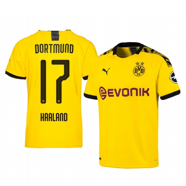 Erling Haaland Borussia Dortmund 19-20 Home Men's Yellow Short Sleeve Jersey