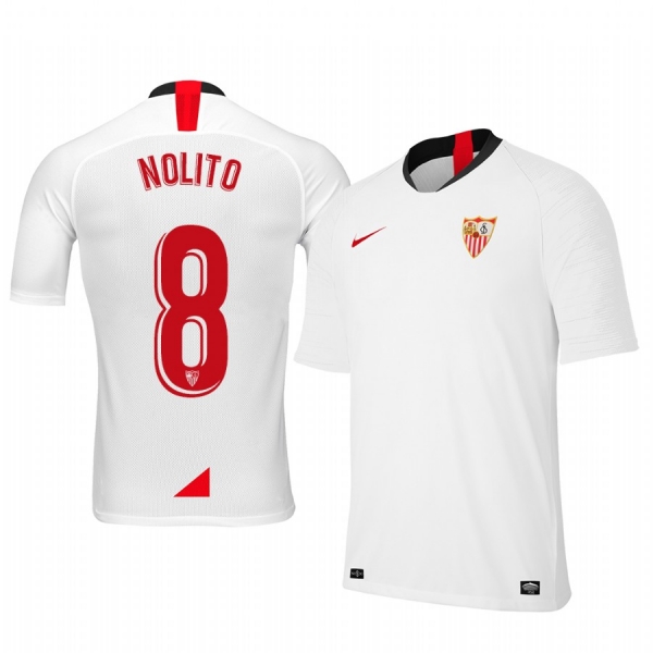 Youth Nolito Sevilla 19-20 Home White Short Sleeve Jersey