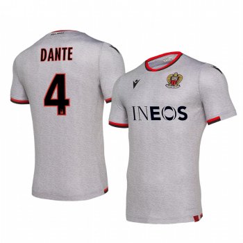 OGC Nice Dante Men's Grey Away Short Sleeve Jersey 19-20