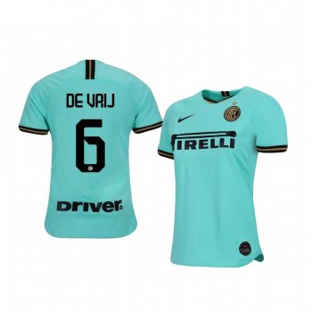 Women's Stefan de Vrij Internazionale Milano 19-20 Away Short Sleeve Jersey