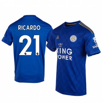 Men's Ricardo Pereira Leicester City Home Short Sleeve Jersey 19-20