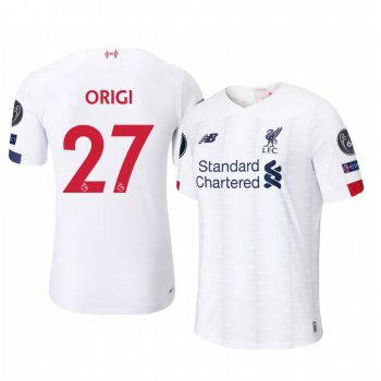 Divock Origi Liverpool 2020 UEFA Champion League Away Men's White Short Sleeve Jersey