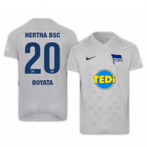 Dedryck Boyata Hertha BSC 19-20 Third Men's Grey Short Sleeve Jersey