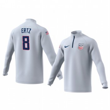 Julie Ertz USWNT White Quarter Zip Team Logo Long Sleeve Jacket