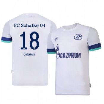 Youth Schalke 04 Daniel Caligiuri White Away Jersey 19-20