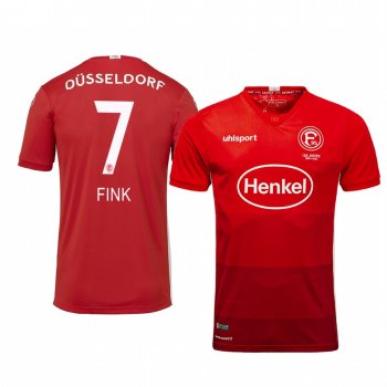 Fortuna Düsseldorf Oliver Fink 19-20 Away Men's Red Short Sleeve Jersey