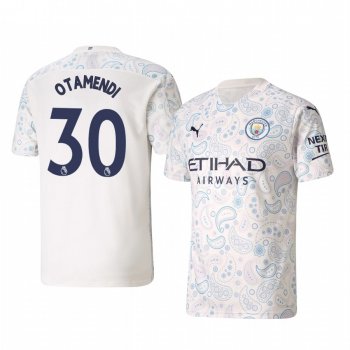 Nicolás Otamendi Manchester City 2020-21 Third Men's White Short Sleeve Jersey