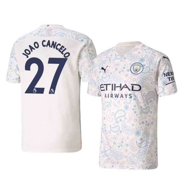 Joao Cancelo Manchester City 2020-21 Third Men's White Short Sleeve Jersey