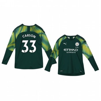 Youth 19-20 Manchester City Scott Carson Green Home Goalkeeper Jersey