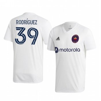 Allan Rodríguez Chicago Fire 2020-21 Away Men's White Short Sleeve Jersey