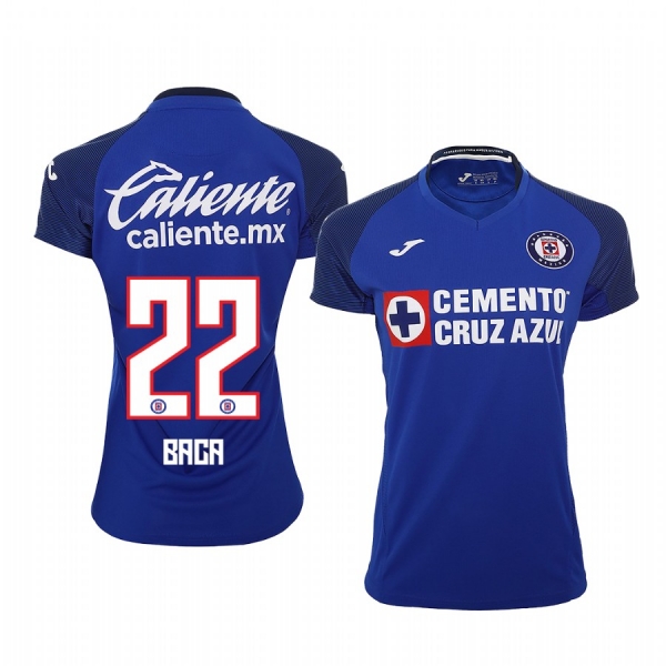 Women's Rafael Baca Cruz Azul 19-20 Royal Home Short Sleeve Jersey