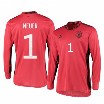 2020 Germany Manuel Neuer Red UEFA Euro Goalkeeper Jersey Men's