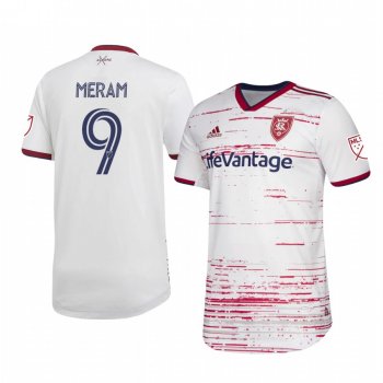 Justin Meram Real Salt Lake 2020 Away Authentic Short Sleeve White Jersey