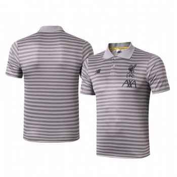 Liverpool Men's Gray Stripe Classic Polo