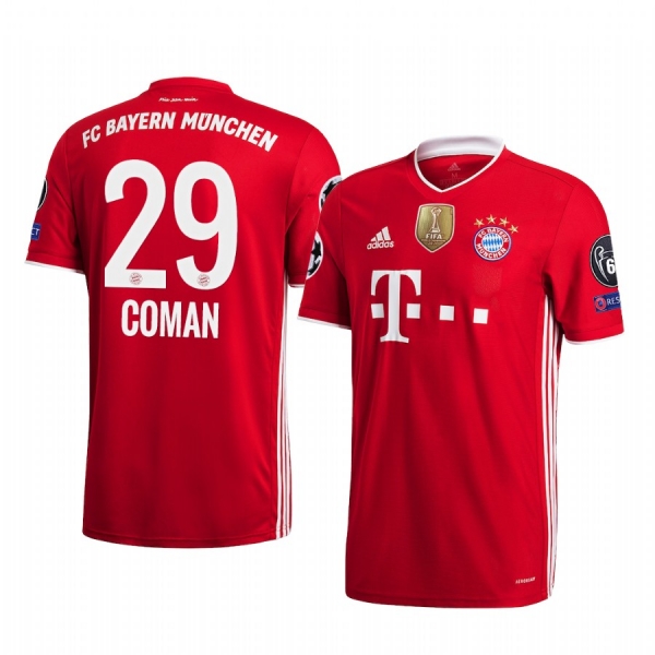 FC Bayern Munich Red 2020 UEFA Champions of Europe 6-Time Winner Patch Jersey