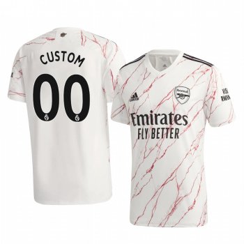 Custom Arsenal 2020-21 Away Men's White Short Sleeve Jersey