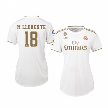 Women's Marcos Llorente Real Madrid Home Jersey 19-20