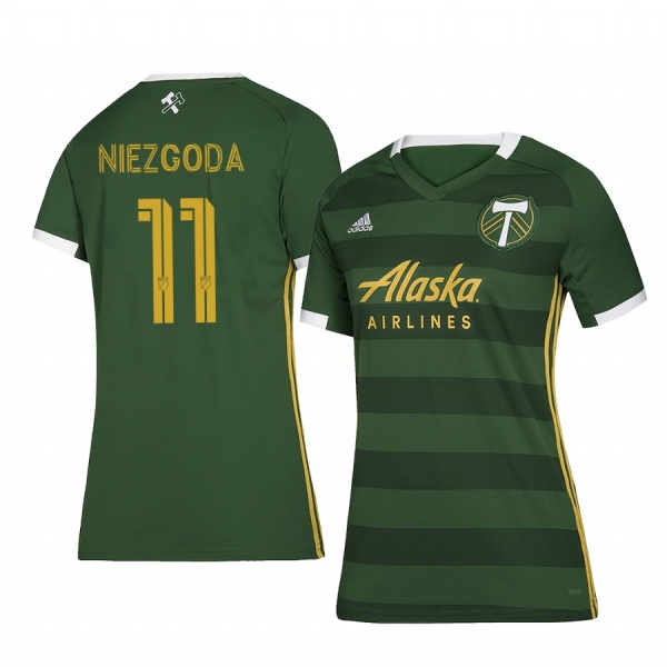 Women's Portland Timbers Jaroslaw Niezgoda Green Primary Short Sleeve Jersey 2020