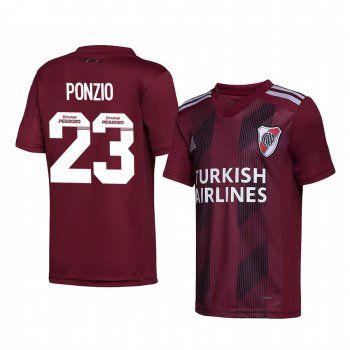 River Plate Leonardo Ponzio 2020 Away Men's Red Short Sleeve Jersey