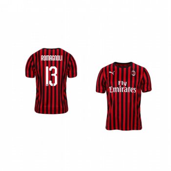 Youth Alessio Romagnoli AC Milan 19-20 Home Jersey