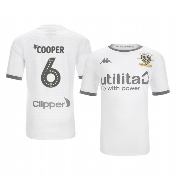 Youth Leeds United Liam Cooper White Home Short Sleeve Jersey 19-20