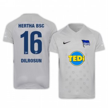 Javairo Dilrosun Hertha BSC 19-20 Third Men's Grey Short Sleeve Jersey