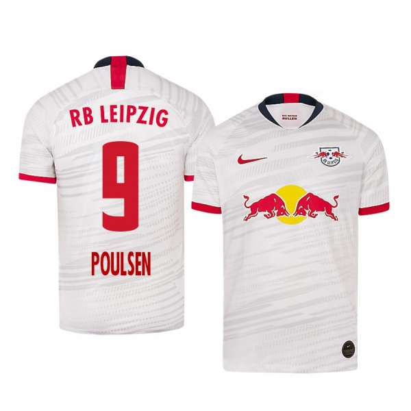 Men's RB Leipzig Yussuf Poulsen Home Jersey 19-20