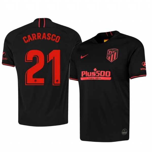 Yannick Carrasco Atletico de Madrid 19-20 Away Men's Black Official Short Sleeve Jersey