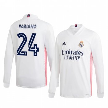 Mariano Real Madrid 2020-21 Home Men's White Long Sleeve Jersey