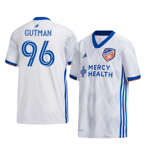 Youth Andrew Gutman FC Cincinnati 2020-21 Away White Short Sleeve Jersey