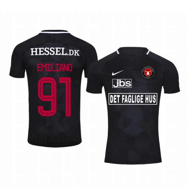 Emiliano Marcondes Midtjylland Home Black Short Sleeve Jersey