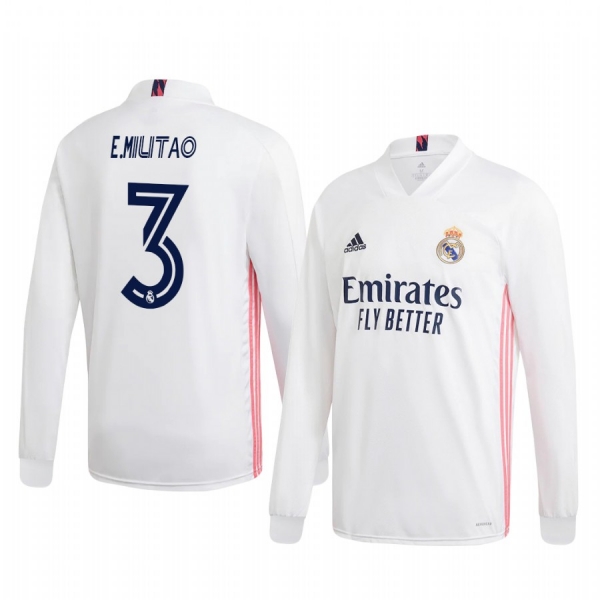 Éder Militão Real Madrid 2020-21 Home Men's White Long Sleeve Jersey