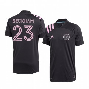 David Beckham Inter Miami Black 2020 Inaugural Away Replica Short Sleeve Jersey Men's