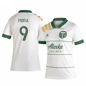 Women's Portland Timbers Felipe Mora White Secondary Short Sleeve Jersey 2020