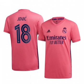 Luka Jović Real Madrid 2020-21 Away Men's Pink Short Sleeve Jersey