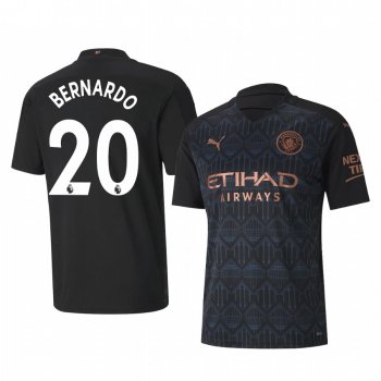 Manchester City Bernardo Silva Men's Black Away Replica Jersey 2020-21