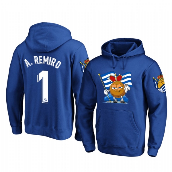 Alex Remiro Real Sociedad Royal Team Logo Pullover Hoodie