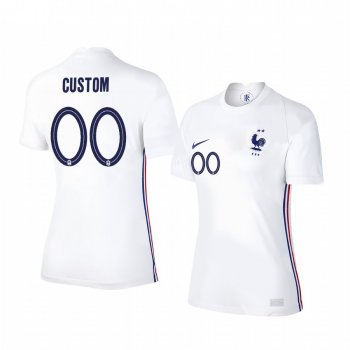 Custom France 2020 White Away Women's Short Sleeve Jersey