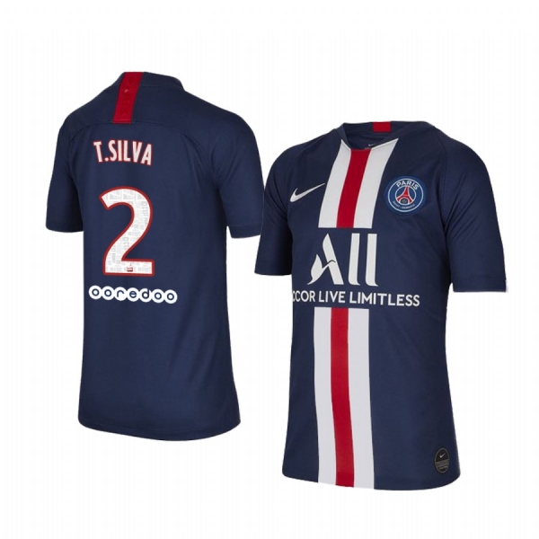 Youth Paris Saint-Germain Thiago Silva Home Jersey 19-20