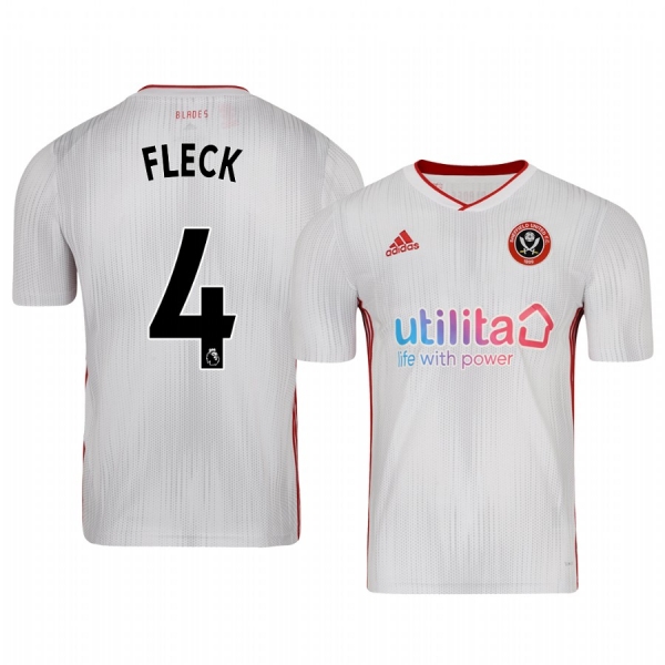 Youth John Fleck Sheffield United 19-20 Away White Short Sleeve Jersey