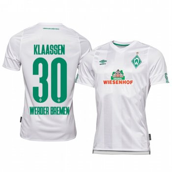 Werder Bremen Davy Klaassen White Away Jersey 19-20 Men's