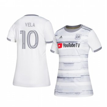 Women's Carlos Vela Los Angeles FC 2020-21 Away Replica Short Sleeve White Jersey