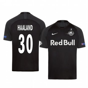 Erling Haaland Red Bull Salzburg European Away Black Short Sleeve Jersey