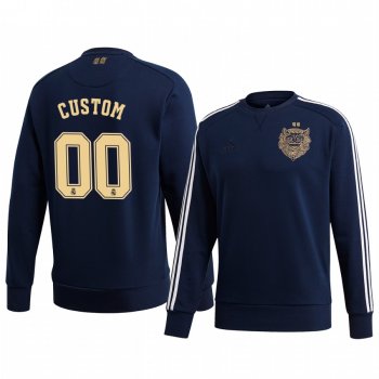 Custom Real Madrid 2020 Chinese New Year Blue Long Sleeve Pullover Sweatshirt