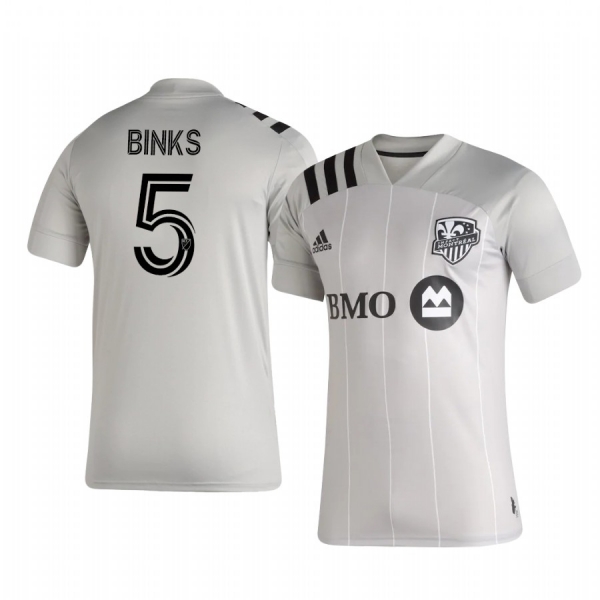 Luis Binks Montreal Impact 2020-21 Away Replica Short Sleeve Gray Jersey