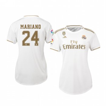 Women's Mariano Real Madrid 19-20 Home White Official Short Sleeve Jersey