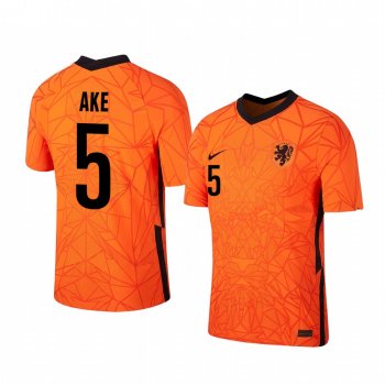 Nathan Ake Netherlands 2020 Orange Home Men's Short Sleeve Jersey