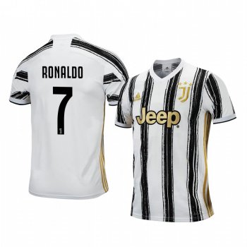 Juventus Cristiano Ronaldo 2020-21 Home Men's White Black Short Sleeve Jersey