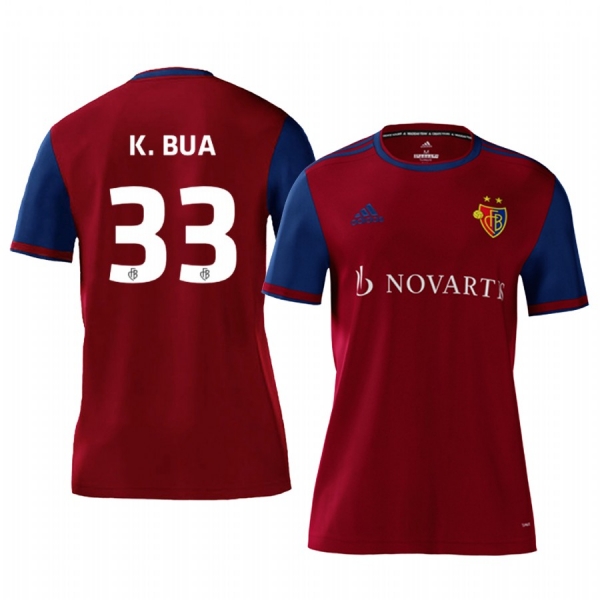 Basel Kevin Bua Men's Red Home Short Sleeve Jersey 19-20